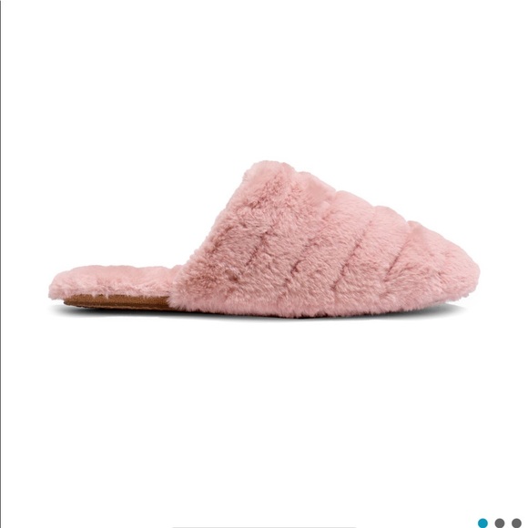 Madewell Blush Pink Fur Slippers NWT - Picture 2 of 3